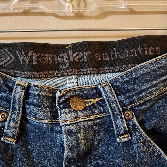 Wrangler Mens Straight Leg Jeans Size 30 x 30 Dark Blue Comfort Waist - Picture 5 of 8